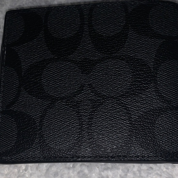 🆕 - MENS Authentic Coach Black Signature billfold WALLET - Picture 7 of 7